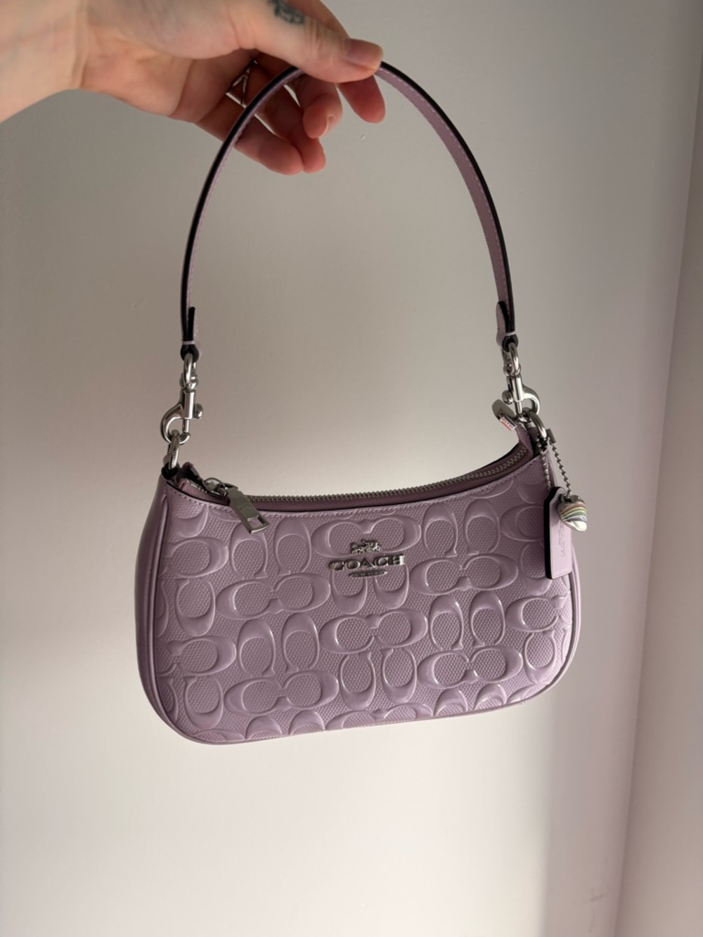 Coach Lilac Embossed Mini Shoulder Bag